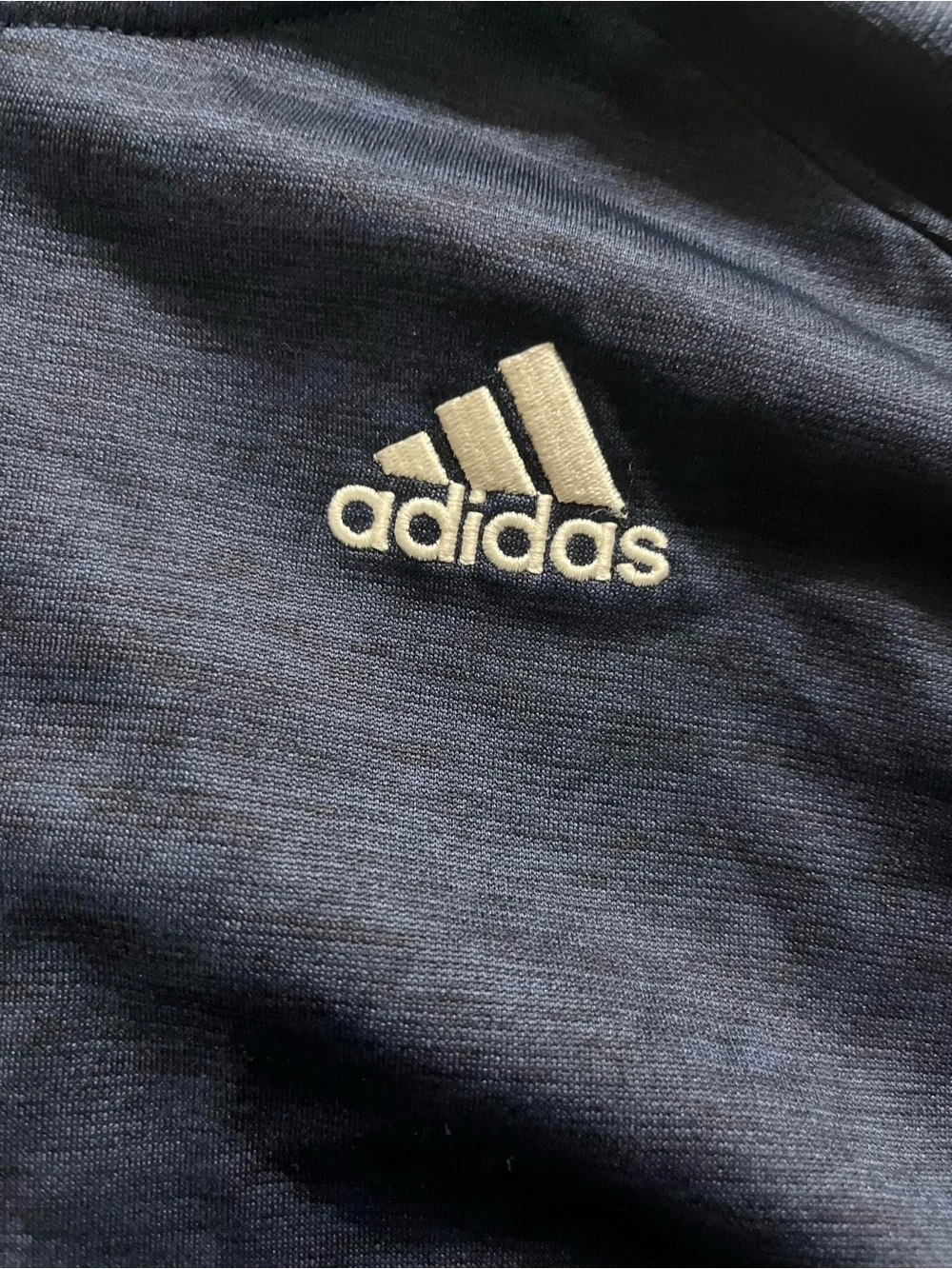 adidas Navy Blue Kids Hooded Zip Jacket with White Stripes